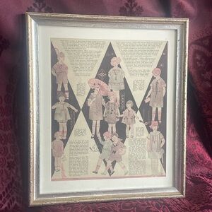 1920's Art Deco Children's Fashion Spread Magazine Art Print 13X15